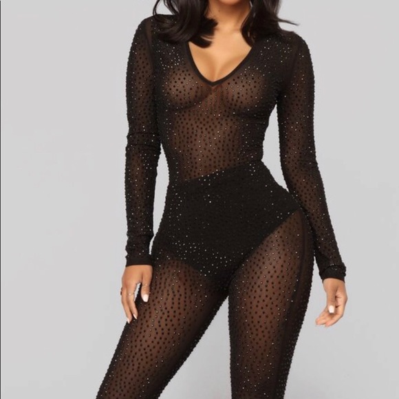 fashion nova rhinestone jumpsuit